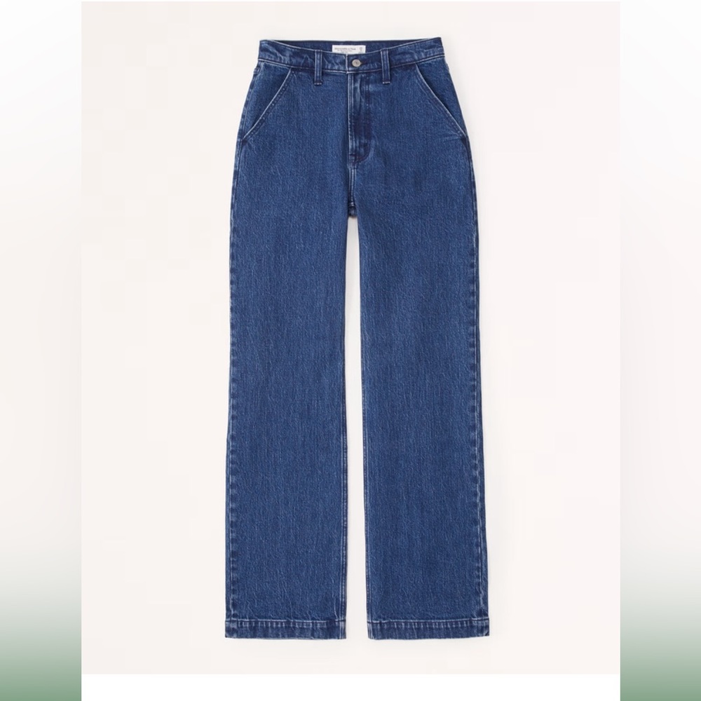 Abercrombie and Fitch Relaxed Fit Curve Love Dark Wash with Trouser Pockets